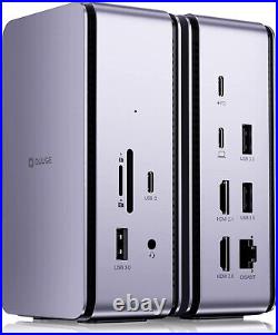USB C Docking Station -QUUGE 11-in-1 Laptop Docking Station Dual Monitor 8K HDMI