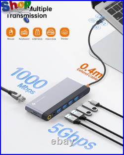 USB C Docking Station Quad Display, 14-In-1 Laptop Docking Station Dual Monitor USB C Docking Station Quad Display, 14-In-1 Laptop Docking Station Dual Monitor