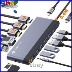USB C Docking Station Quad Display, 14-In-1 Laptop Docking Station Dual Monitor USB C Docking Station Quad Display, 14-In-1 Laptop Docking Station Dual Monitor