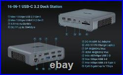 USB C Docking Station Triple Monitor, 16 in 1 Laptop Docking Station SEE BELOW