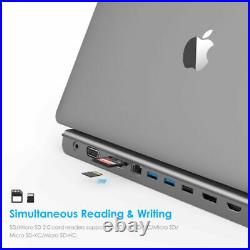 USB C Docking Station with 100W PD 4K HDMI Ethernet Card Reader for MacBook Pro