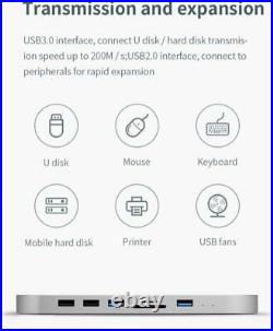 USB C Hub 5Gbps SATA Hard Drive Enclosure SSD Case Docking Station For MacBook