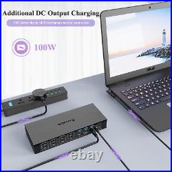 USB C Laptop Docking Station Quad 4K Dual 5K@60Hz Display 180W Power Adapter