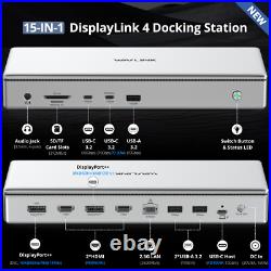 USB C Premium Docking Station Quad 4K Monitors 100W Charging 2x DP1.4 2x HDMI2.0 USB C Premium Docking Station Quad 4K Monitors 100W Charging 2x DP1.4 2x HDMI2.0