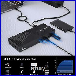USB C Triple Monitor Docking Station with 160W Power Adapter for Windows/Mac OS