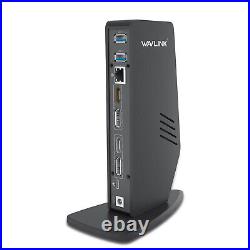 USB-C/USB 3.0 5K Docking Station Dual 4K Display for Windows Mac OS Audio&Mic