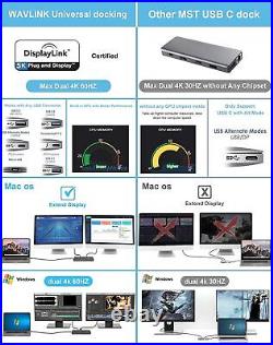 USB C Universal Docking Station 15in1 Ultra 5K Dual 4K HD Multiple-Display Dock