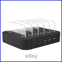 USB Charging Hub Desktop Station 5 Port Multi Charger Dock for Samsung iPhone