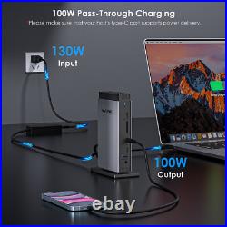 Universal DisplayLink Docking Station Triple Display USB-C Dock 100W Charging