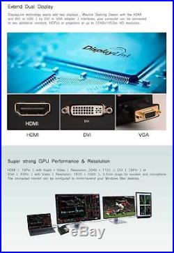 Universal Docking Station USB 3.0 Extended Dual Video Display Computer DVI HDMI