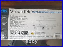 VisionTek VT4000 Universal Dual Display 4K USB 3.0 / Usb-C Docking Station +