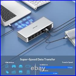 WAVLINK 19-in-1 USB C 4K@60Hz Quad Monitor Docking Station 180W AC Power Supply WAVLINK 19-in-1 USB C 4K@60Hz Quad Monitor Docking Station 180W AC Power Supply