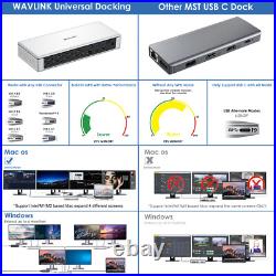 WAVLINK 19-in-1 USB C 4K@60Hz Quad Monitor Docking Station 180W AC Power Supply WAVLINK 19-in-1 USB C 4K@60Hz Quad Monitor Docking Station 180W AC Power Supply