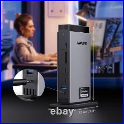 WAVLINK 3 Monitors DisplayLink Docking Station 100W Charging Gigabit Ethernet