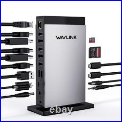 WAVLINK DisplayLink Docking Station Triple 4K@60Hz HDMI & DisplayPort PD 100W