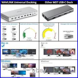 WAVLINK Global First DL7400 USB C DisplayLink Premium Docking Station, 2xHDMI an