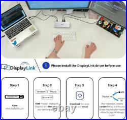 WAVLINK Global First DL7400 USB C DisplayLink Premium Docking Station, 2xHDMI an