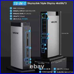 WAVLINK Thunderbolt 4 Docking Station 15 in 1 USB-C, HDMI Triple Monitor 4K@60Hz WAVLINK Thunderbolt 4 Docking Station 15 in 1 USB-C, HDMI Triple Monitor 4K@60Hz