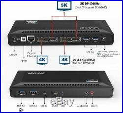 WAVLINK UG69PD2 USB C Dual 4K Display Docking Station 60W PD RRP £189.00