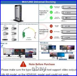 WAVLINK USBC 15in1 Docking Station 3 HDMI Triple Monitor 4K60Hz 100W PD 5 USB WAVLINK USBC 15in1 Docking Station 3 HDMI Triple Monitor 4K60Hz 100W PD 5 USB