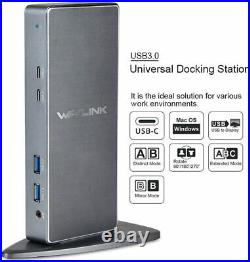 WAVLINK USB 3.0 Universal Docking Station with Dual Video Outputs DVI, VGA or HD