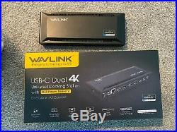 WAVLINK USB C Dual 4K Docking Station with 60W Power Delivery- Thunderbolt 3 Com