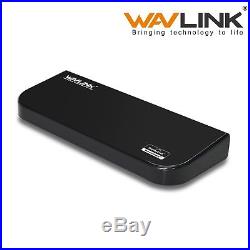 WavLink Universal Laptop Docking Station PC Two Monitor HDMI DVI VGA Audio USB 3