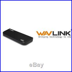 WavLink Universal Laptop Docking Station PC Two Monitor HDMI DVI VGA Audio USB 3