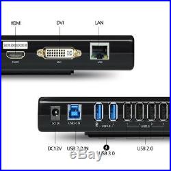 Wavlink USB 3.0 Universal Docking Station Dual Video Monitor Display Support