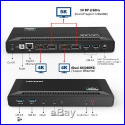 Wavlink USB-C 5K Ultr HD Universal Docking Station Support Dual 4K for DP & HDMI