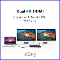 Wavlink USB-C Dual 4K Docking Station, Docks Support 5K HDMI&DP Windows