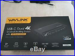 Wavlink USB C Dual 4K Docking Station, Single 5K/ Dual 4K @60Hz Video Outputs