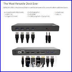 Wavlink USB-C Ultra 5K Docking Station Dual 4K Video Output For HDMI&Displayport