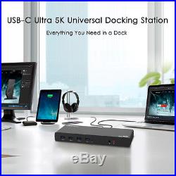 Wavlink USB-C Ultra 5K Docking Station Dual 4K Video Output For HDMI&Displayport