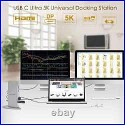 Wavlink USB C Ultra 5K Dual 4K HD Universal Docking Station with HDMI DisplayPort