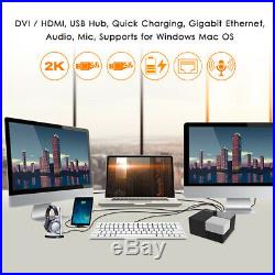 Wavlink Universal USB 3.0 Dual Video Docking Station with DVI / HDMI/ USB Hub &