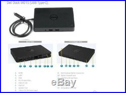 Wd15 452-bcdb New Dell Boxed Docking Station 180w Adapter Usb Type C Fhd 4k