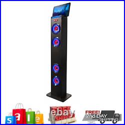Wireless Bluetooth Speaker Tower Speakers Stand PC Phone Connection Led Light