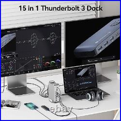 Yottamaster Thunderbolt 3 Dock, 15-in-1 40Gbps USB C Laptop Docking Station Hub